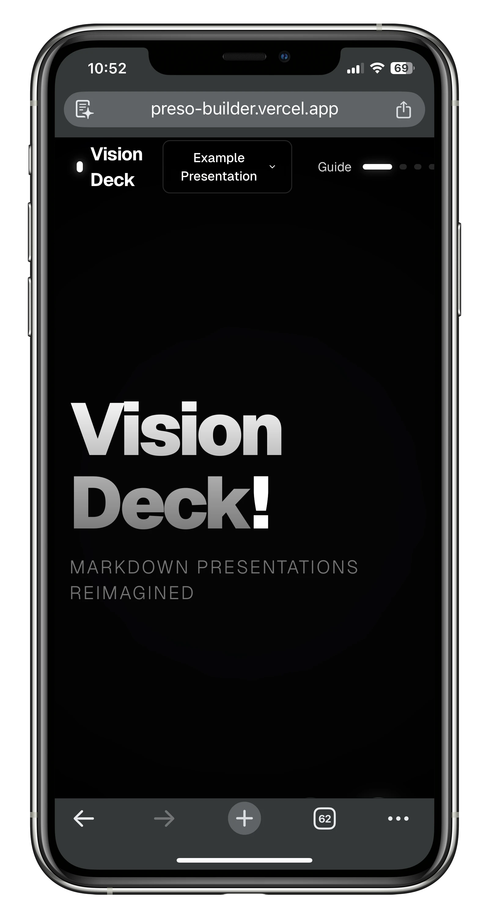 Vision Deck MDX presentation interface preview