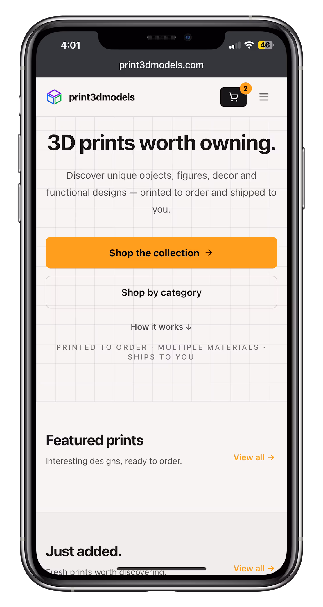 Print3DModels 3D print storefront preview